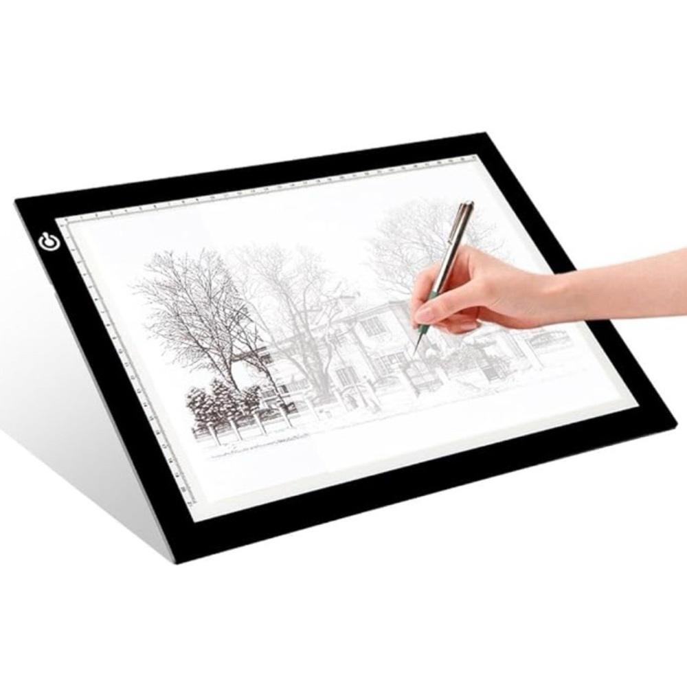 Sleek Black LED Light Pad for Artists